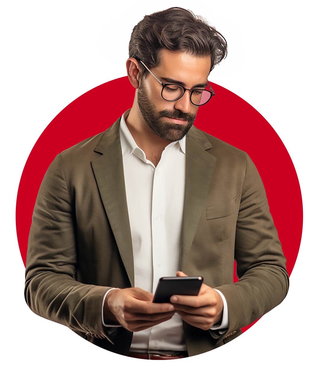 Man looking at his phone