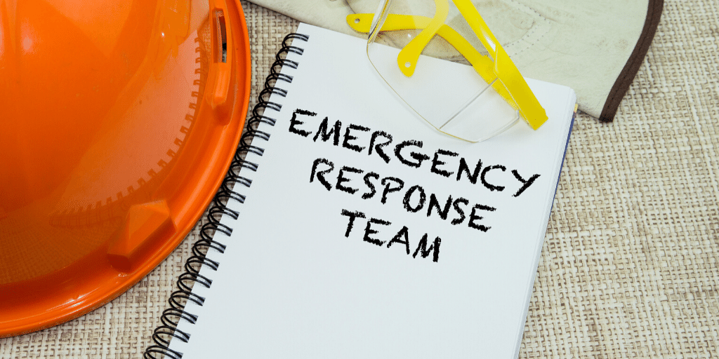Emergency Response Team written on a piece of paper