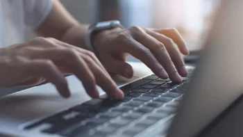 typing on a keyboard