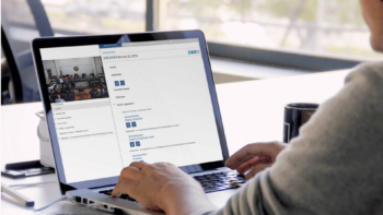 Man browsing on a laptop