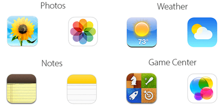 Apple iOS app icon updates examples