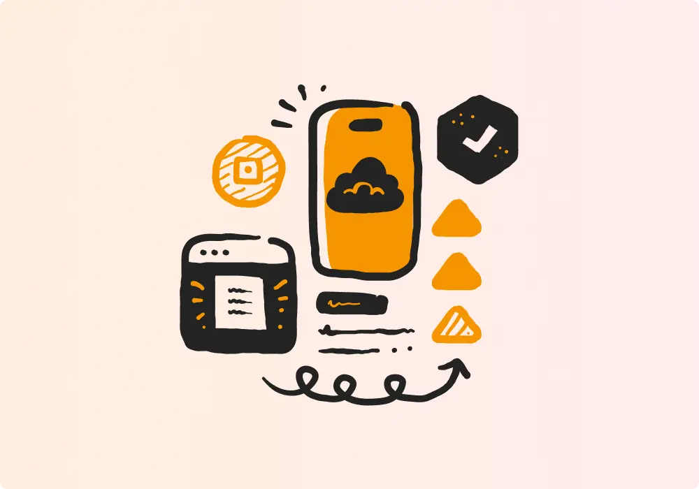 Illustration of cloud based software elements